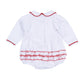Red and White Essentials Collared Ruffle Long Sleeve Bubble - Magnolia BabyBubble