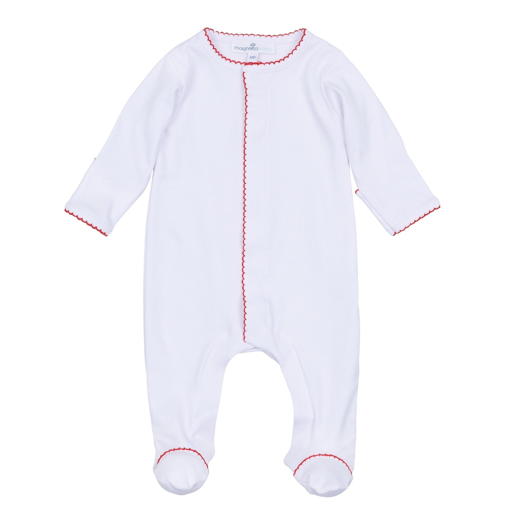 Red and White Essentials Footie - Magnolia BabyFootie