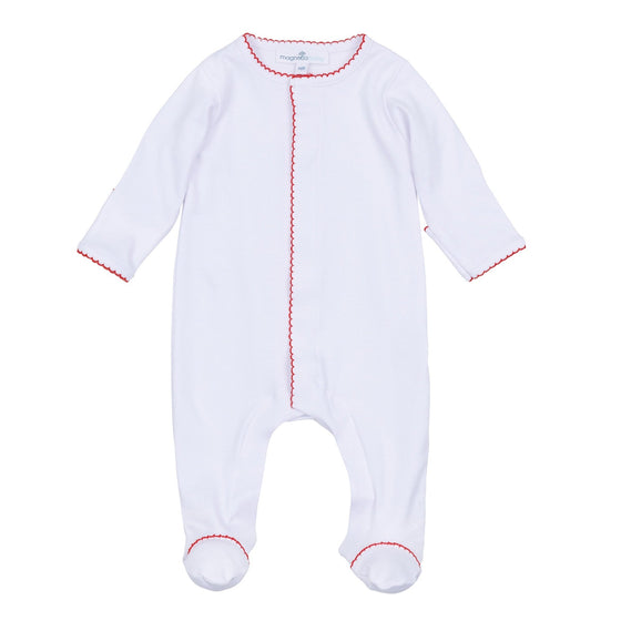 Red and White Essentials Footie - Magnolia BabyFootie