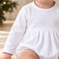Essentials Long Sleeve Boy Bubble - White with Red