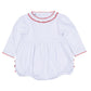 Red and White Essentials Ruffle Long Sleeve Bubble - Magnolia BabyBubble