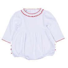  Red and White Essentials Ruffle Long Sleeve Bubble - Magnolia BabyBubble