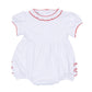 Red and White Essentials Ruffle Short Sleeve Bubble - Magnolia BabyBubble