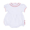 Red and White Essentials Ruffle Short Sleeve Bubble - Magnolia BabyBubble