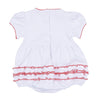 Red and White Essentials Ruffle Short Sleeve Bubble - Magnolia BabyBubble