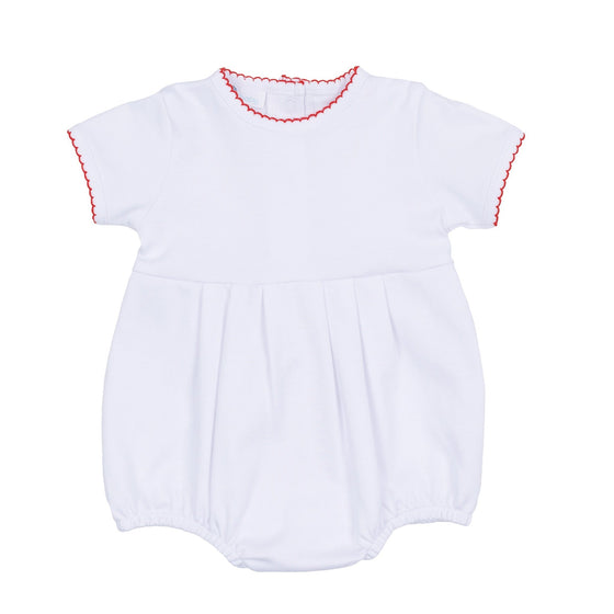 Red and White Essentials Short Sleeve Bubble - Magnolia BabyBubble