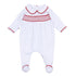 Red and White Essentials Smocked Girl Footie - Magnolia BabyFootie