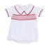 Red and White Essentials Smocked Short Sleeve Boy Bubble - Magnolia BabyBubble