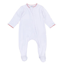  Red and White Essentials Zip Footie - Magnolia BabyFootie