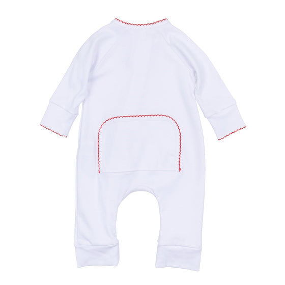 Red and White Essentials Zip Playsuit - Magnolia BabyPlaysuit