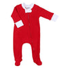 Red and White Essentials Zipper Footie - Magnolia BabyFootie