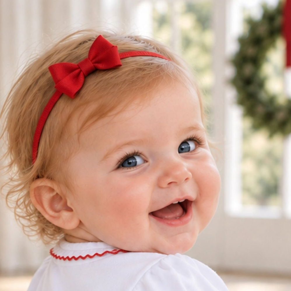 Sophia Baby Headband with Bow - Red