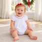 Essentials White Ruffle Short Sleeve Bubble - Red Trim