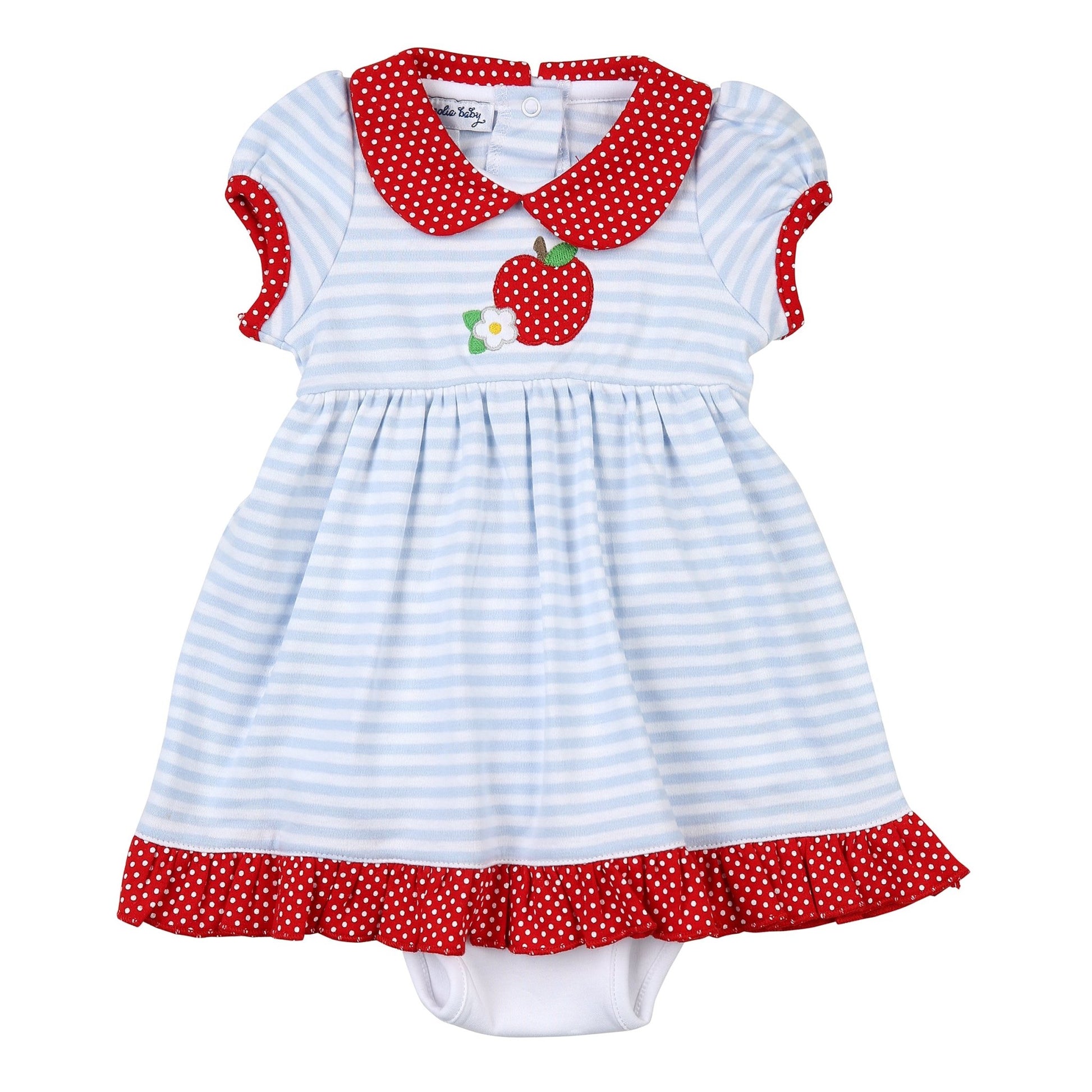 Red Apple Collared Dress - Magnolia BabyDress