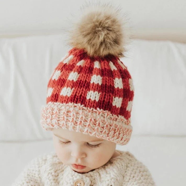 Red Buffalo Check Hat - Magnolia BabyWinter Hat