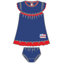  Red, White and Cute Applique Flutters Dress - Magnolia BabyDress