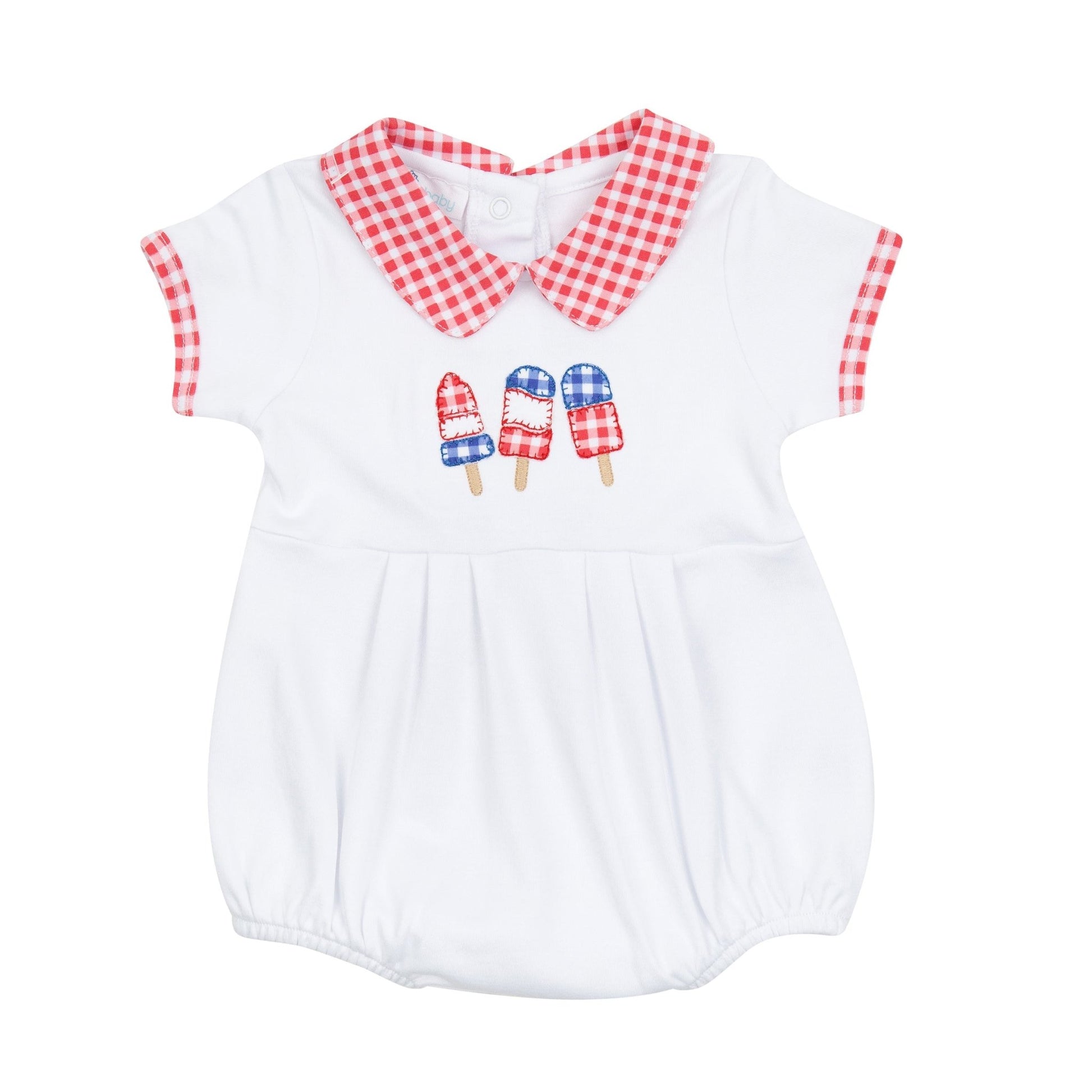 Red, White and Yum! Applique Collared Boy Bubble - Magnolia BabyBubble