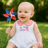 Red, White and Yum! Applique Collared Girl Bubble - Magnolia BabyBubble