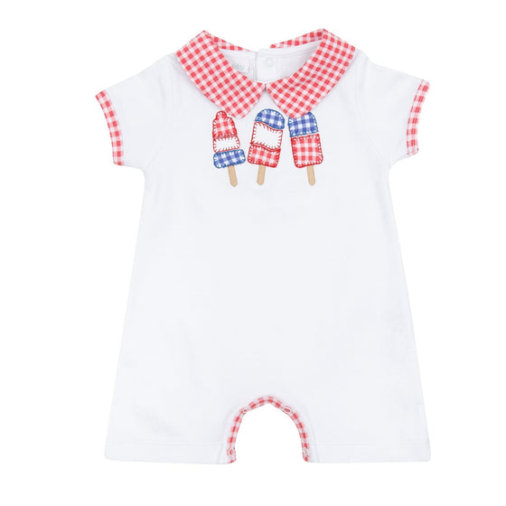 Red, White and Yum! Applique Collared Short Playsuit - Magnolia BabyShort Playsuit