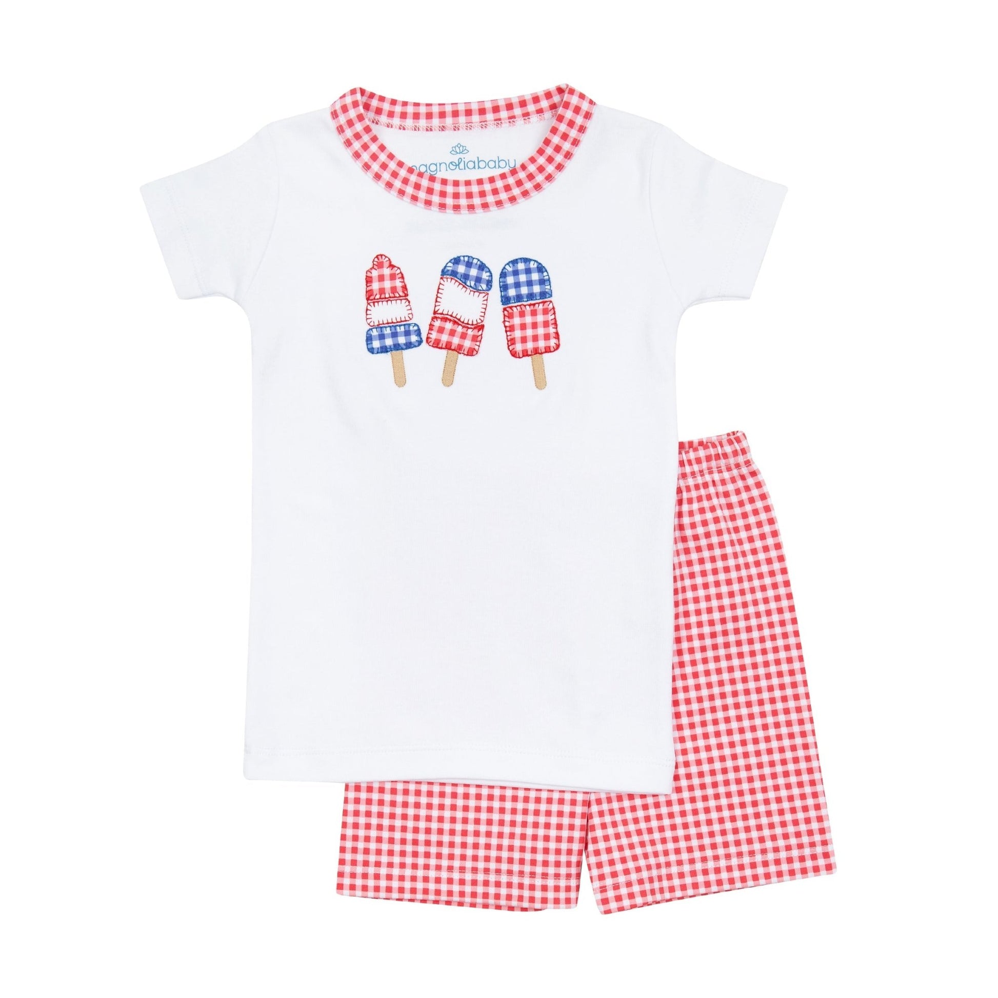 Red, White and Yum! Applique Short Pajamas - Magnolia BabyShort Pajamas
