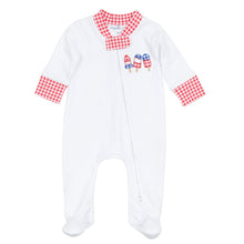  Red, White and Yum! Applique Zip Footie - Magnolia BabyFootie
