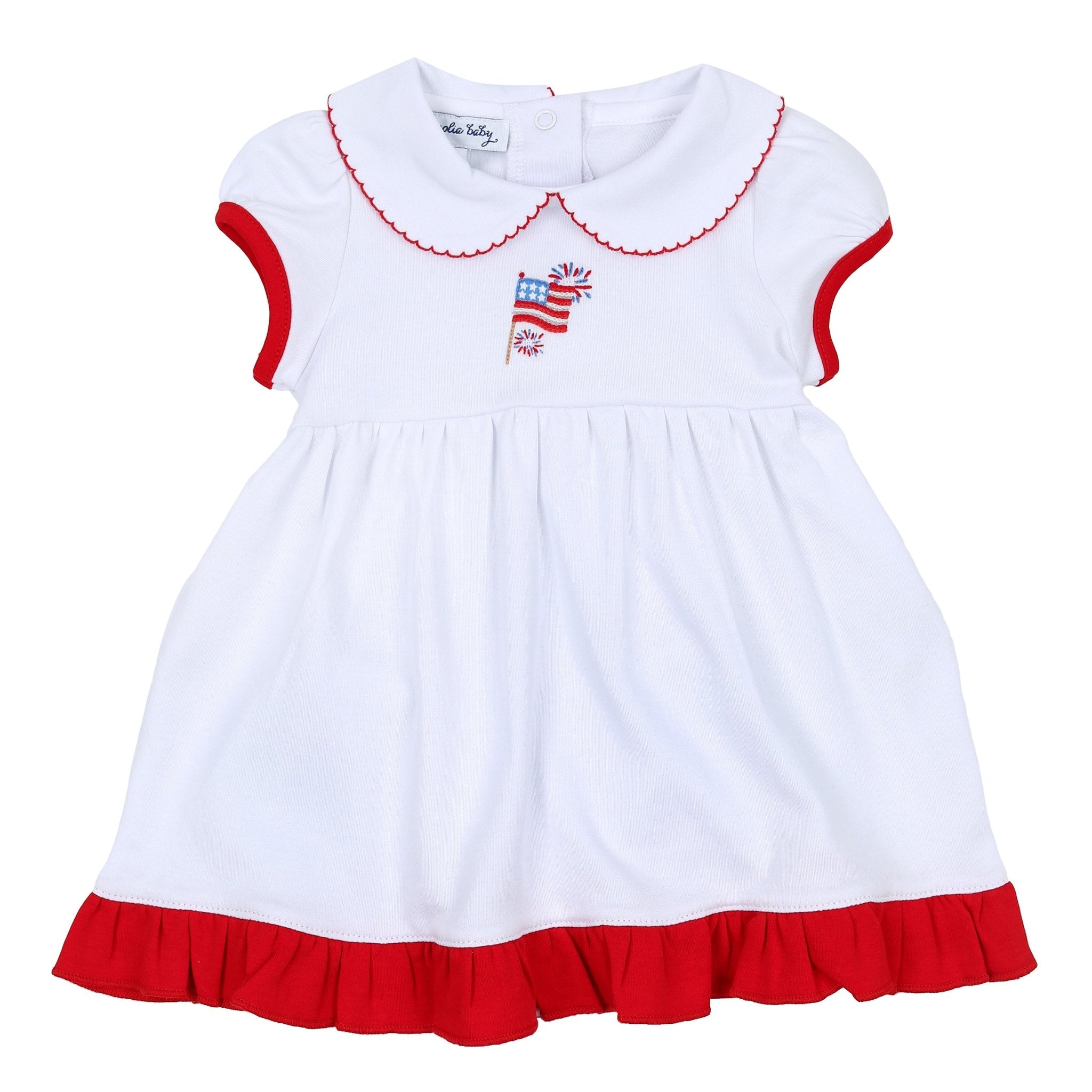 Red, White & Blue! Embroidered Collared Dress Set - Magnolia BabyDress