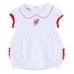 Red, White & Blue! Embroidered Collared Ruffle Bubble - Magnolia BabyBubble