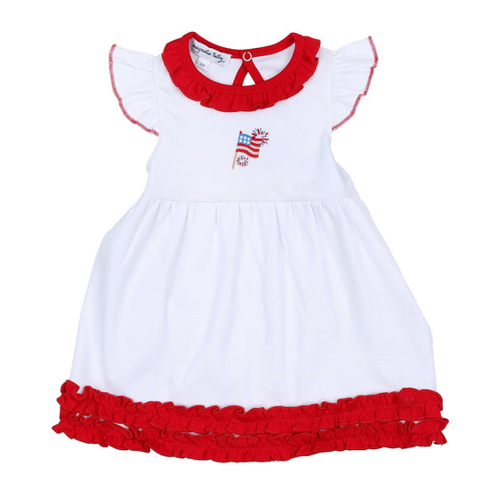 Red, White & Blue! Embroidered Flutters Toddler Dress - Magnolia BabyDress