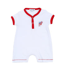  Red, White & Blue! Embroidered Front Snap Short Playsuit - Magnolia BabyShort Playsuit