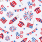 Red, White & Blue! Red Print Zip Footie - Magnolia BabyFootie
