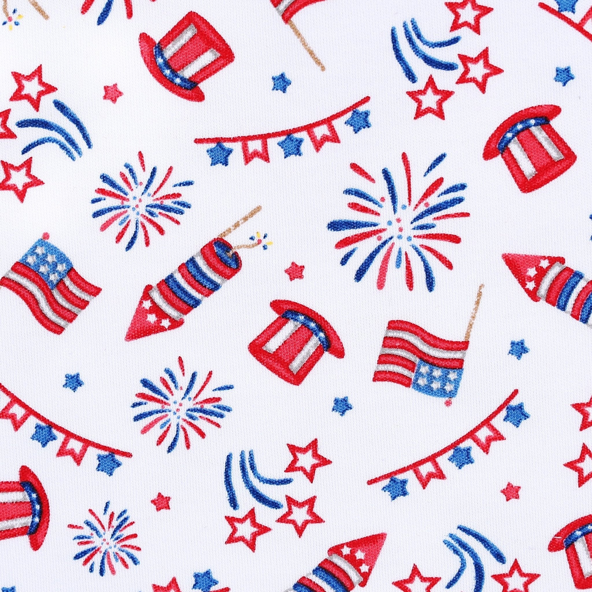 Red, White & Blue! Red Print Zip Footie - Magnolia BabyFootie