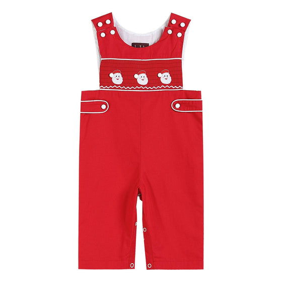 Red & White Santa Smocked Overalls - Magnolia BabyOveralls