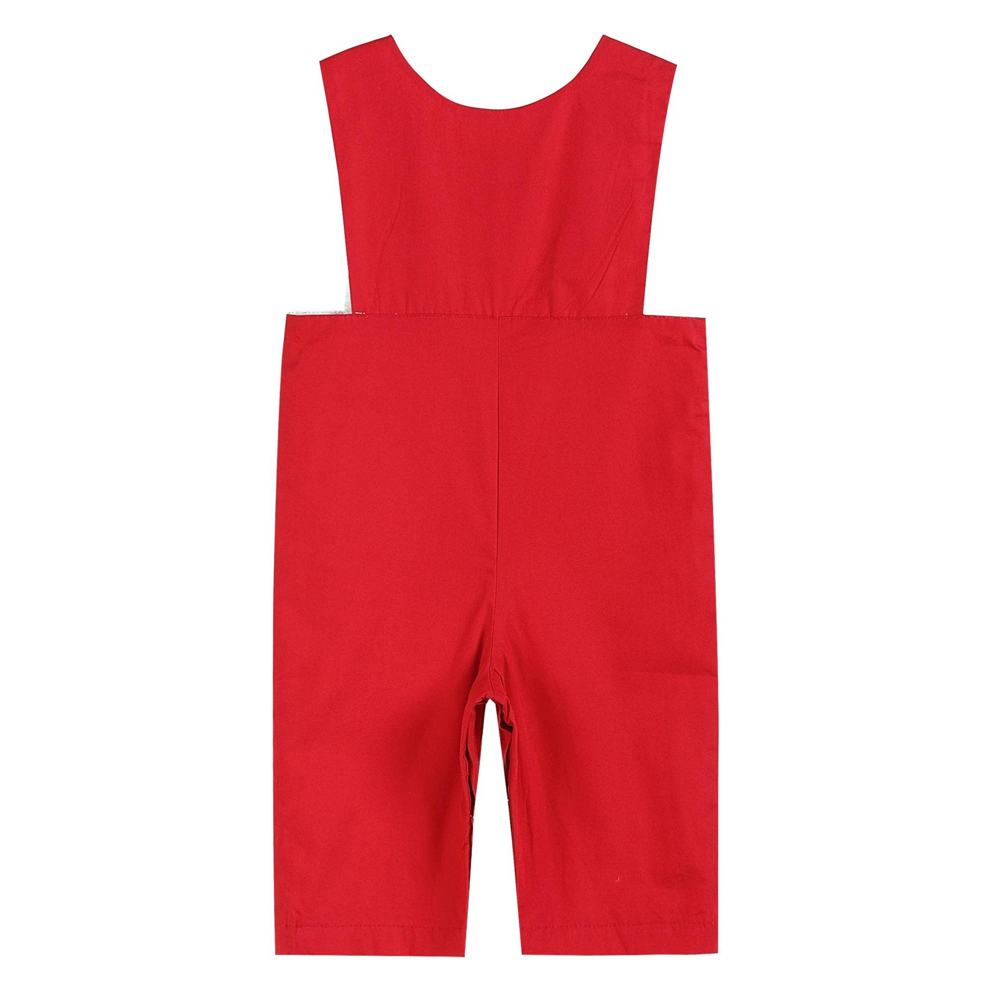 Red & White Santa Smocked Overalls - Magnolia BabyOveralls