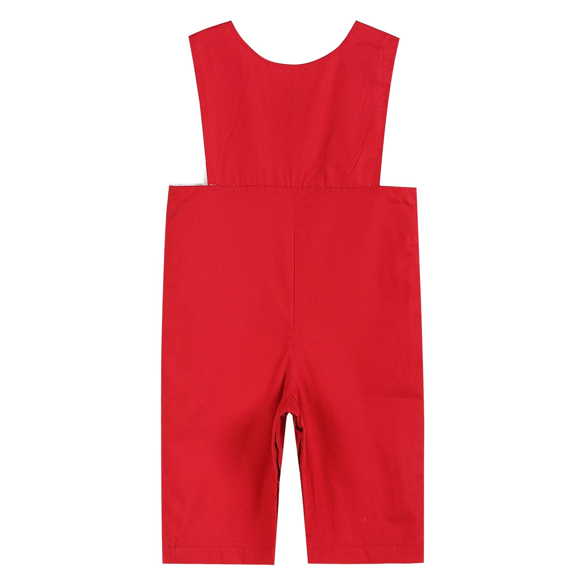 Red & White Santa Smocked Overalls - Magnolia BabyOveralls