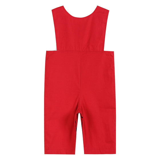 Red & White Santa Smocked Overalls - Magnolia BabyOveralls