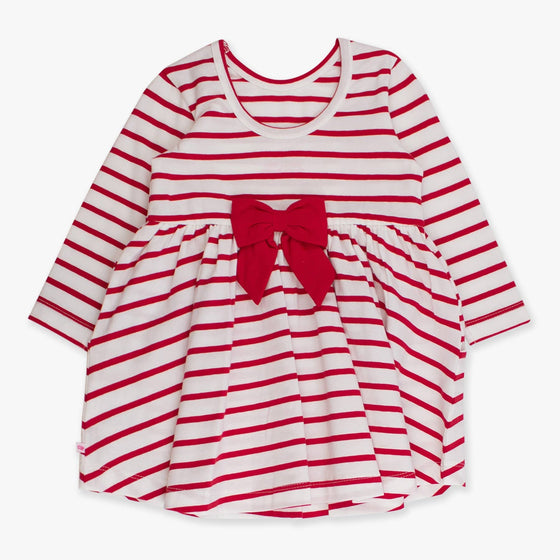 Red & White Stripe Twirl Dress - Magnolia BabyDress