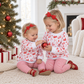 Girl Playwear Set - Red Holiday Toile Sweatshirt & Leggings
