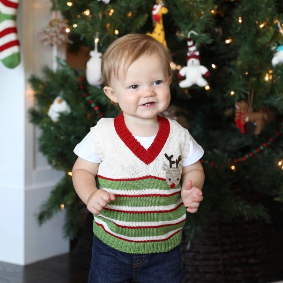 Reindeer Christmas Vest - Magnolia BabySweater