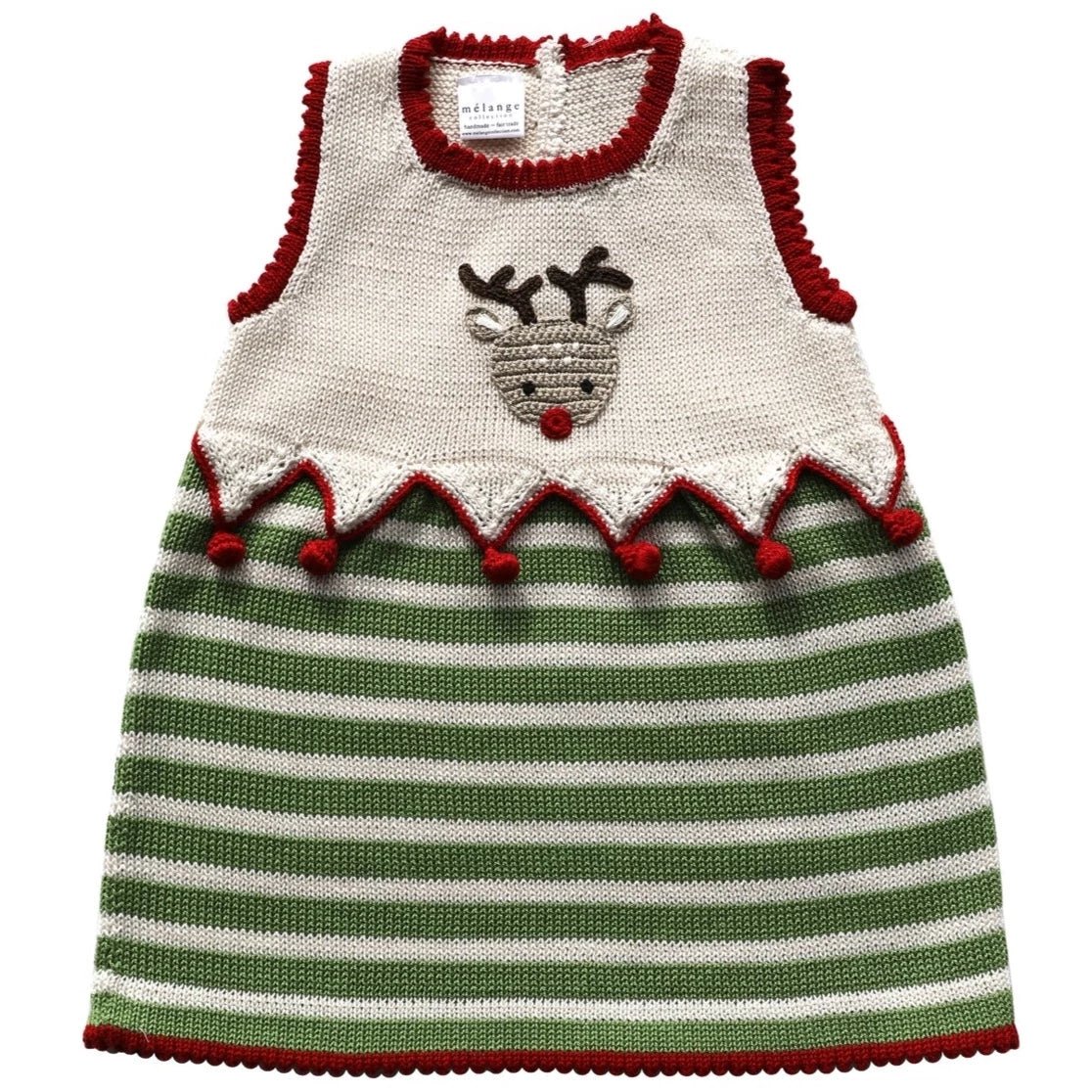 Reindeer Knit Christmas Dress - Magnolia BabyDress