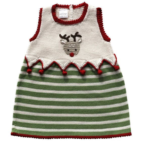 Reindeer Knit Christmas Dress - Magnolia BabyDress