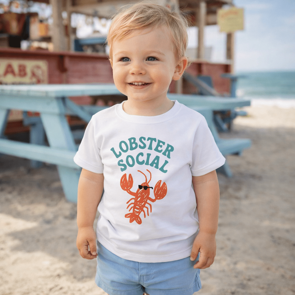 Retro Hamptons Lobster T-Shirt - White - Magnolia BabyT-Shirt