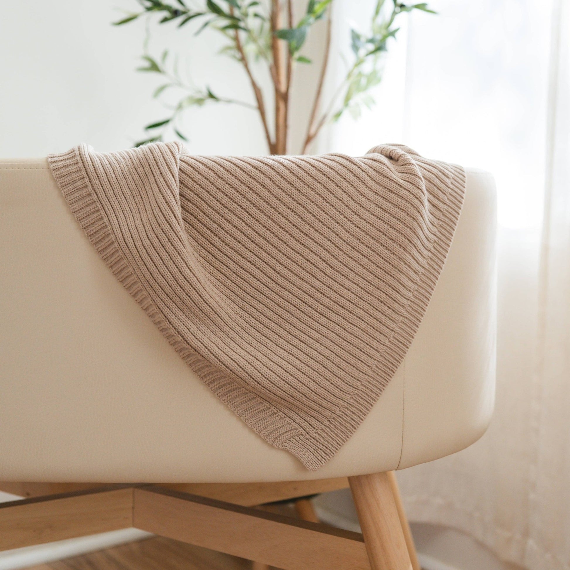 Ribbed Knit Baby Blanket - Oat - Magnolia BabyBlanket