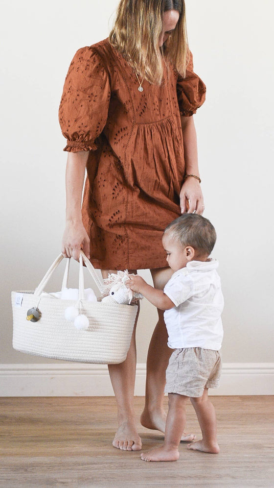 Rope Diaper Caddy - Beige - Magnolia BabyDiaper Caddy