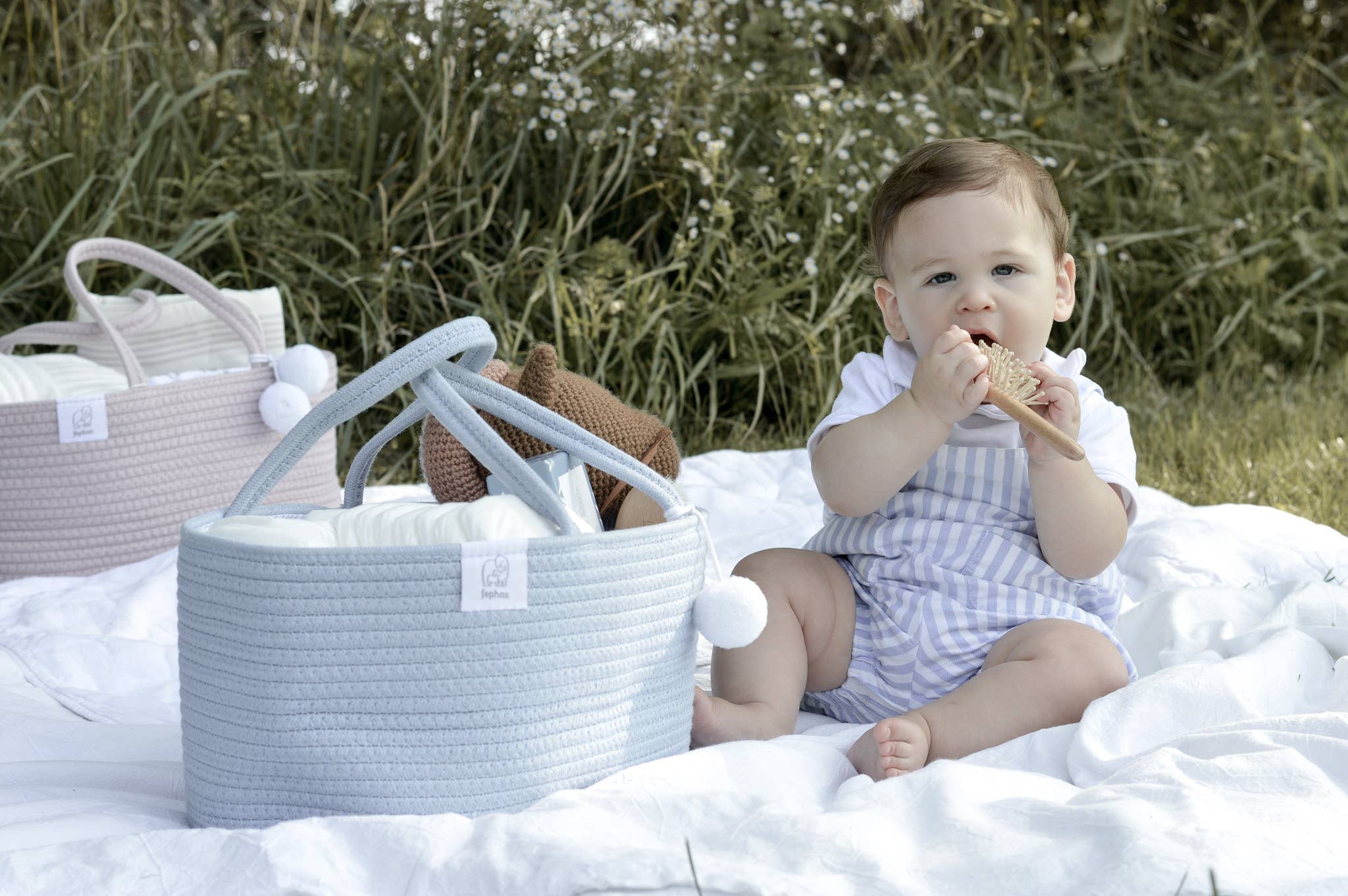 Rope Diaper Caddy - Misty Blue - Magnolia BabyDiaper Bag