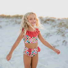  Rust Rainbow Dot Two Piece Ruffle Swimsuit - Magnolia BabySwimwear