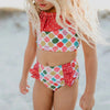 Rust Rainbow Dot Two Piece Ruffle Swimsuit - Magnolia BabySwimwear