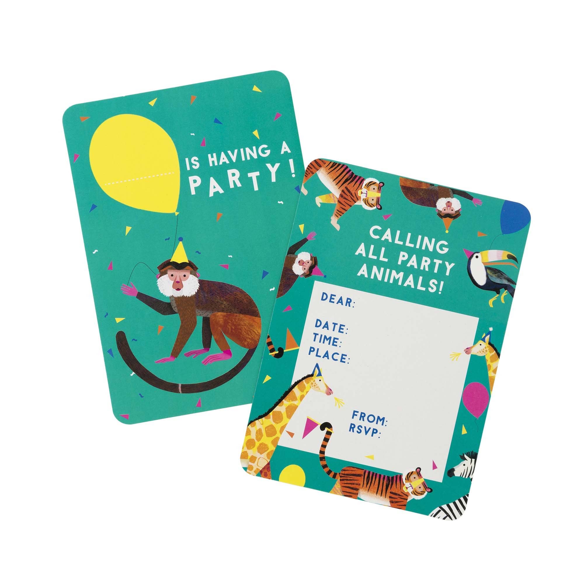 Safari Animal Party Invites - 8 Pack - Magnolia BabyParty Supplies