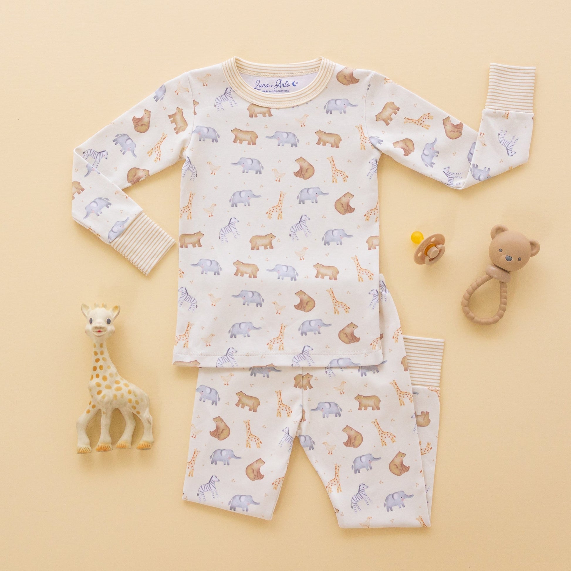 Safari Long Pajamas - Magnolia BabyLong Pajamas