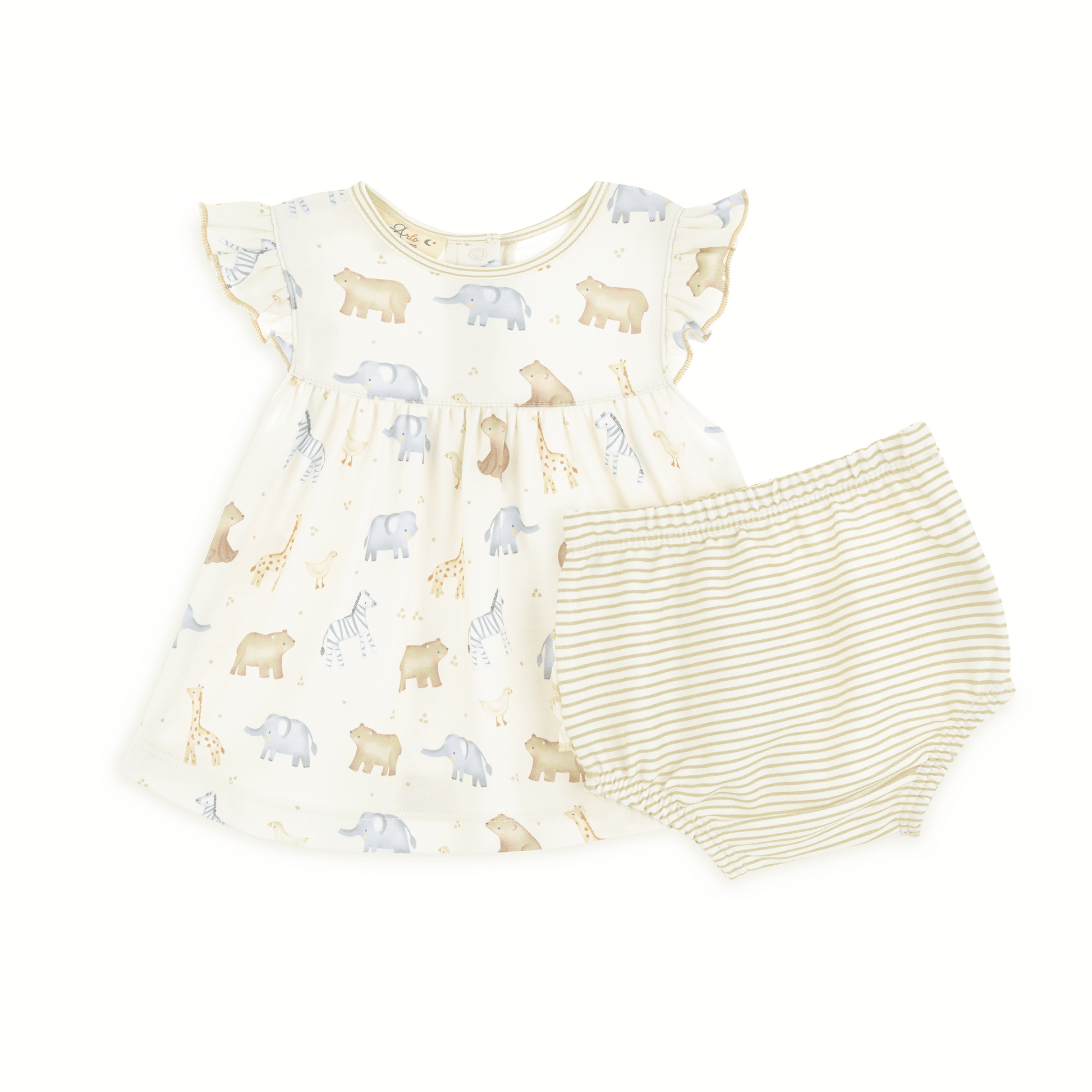 Safari Ruffle Diaper Cover Set - Magnolia BabyDiaper Cover