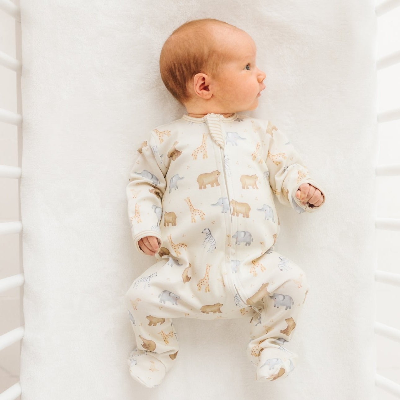 Safari Zip Footie - Magnolia BabyFootie